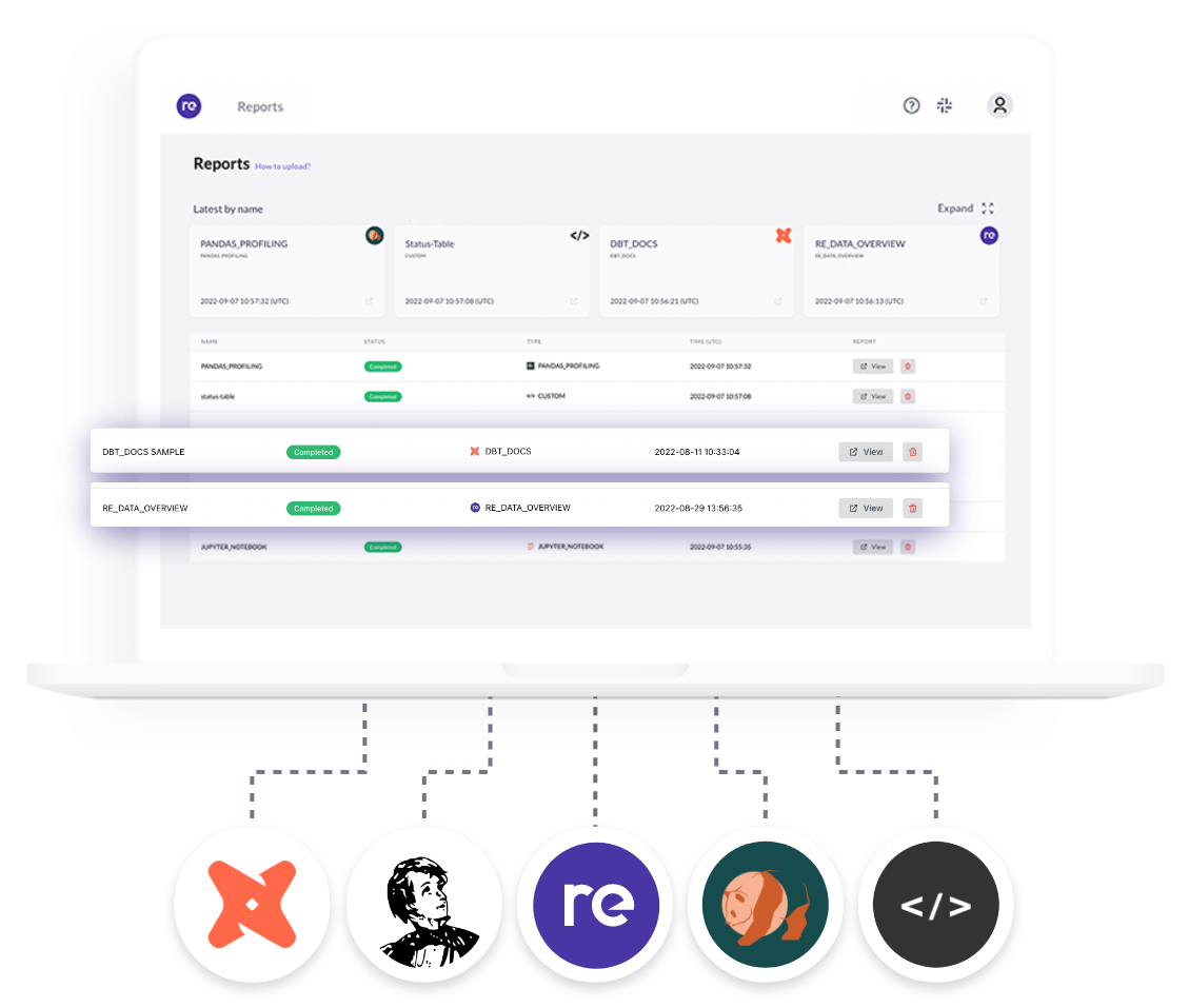 re_data laptop mockup with data sources